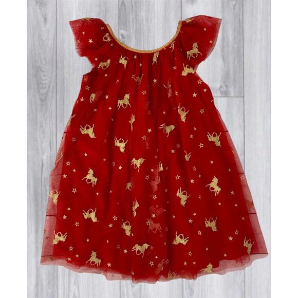 Lilt Girls Red Dress, Gold Unicorns, Birthday Christmas *New - Picture 3 of 4
